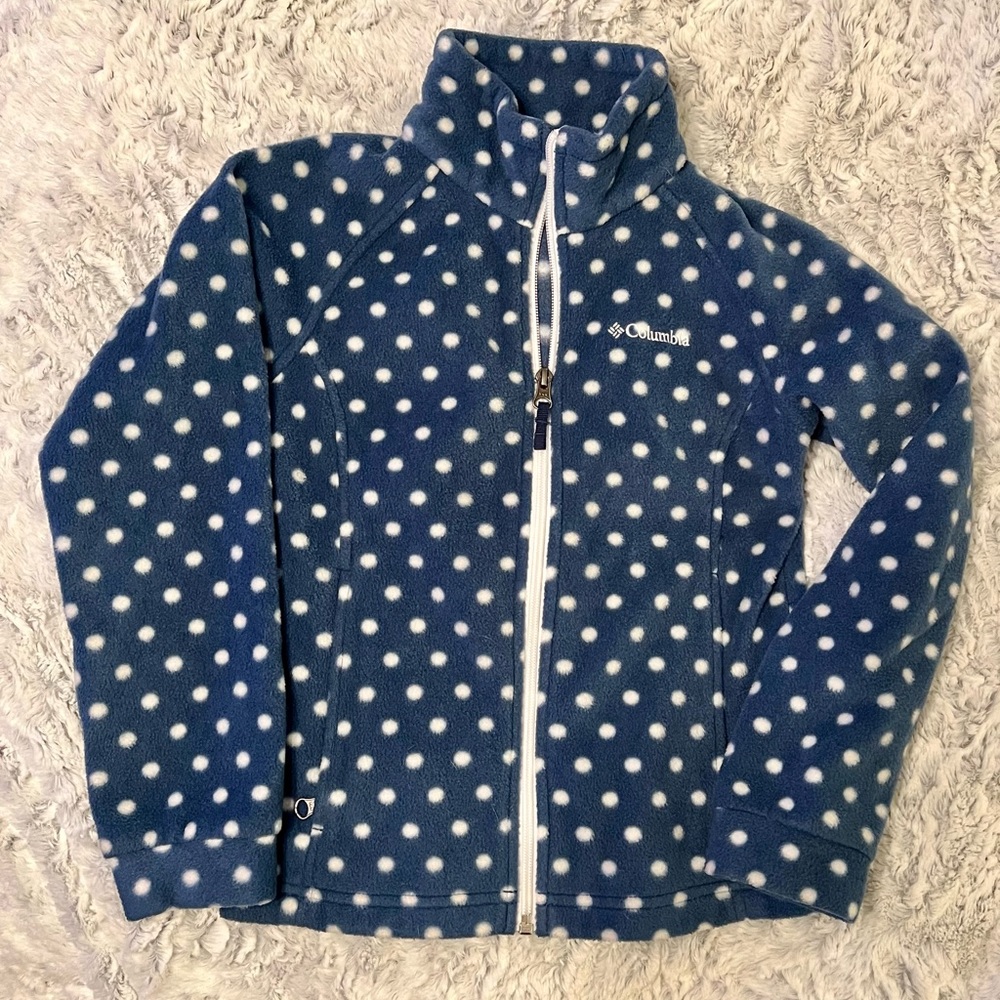 Columbia Girls Blue Polkadot Fleece Jacket